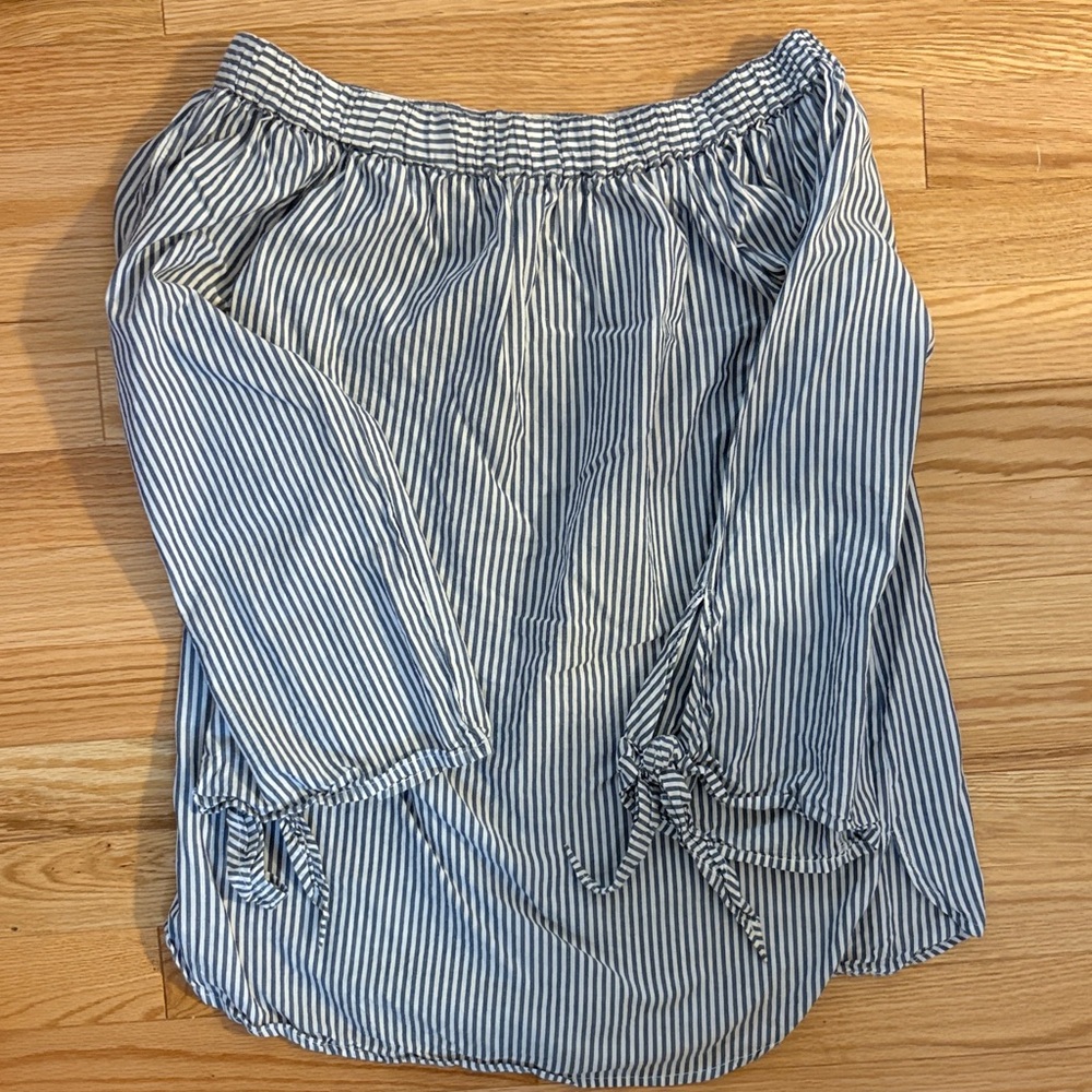 Beachlunchlounge Navy and White Striped Top